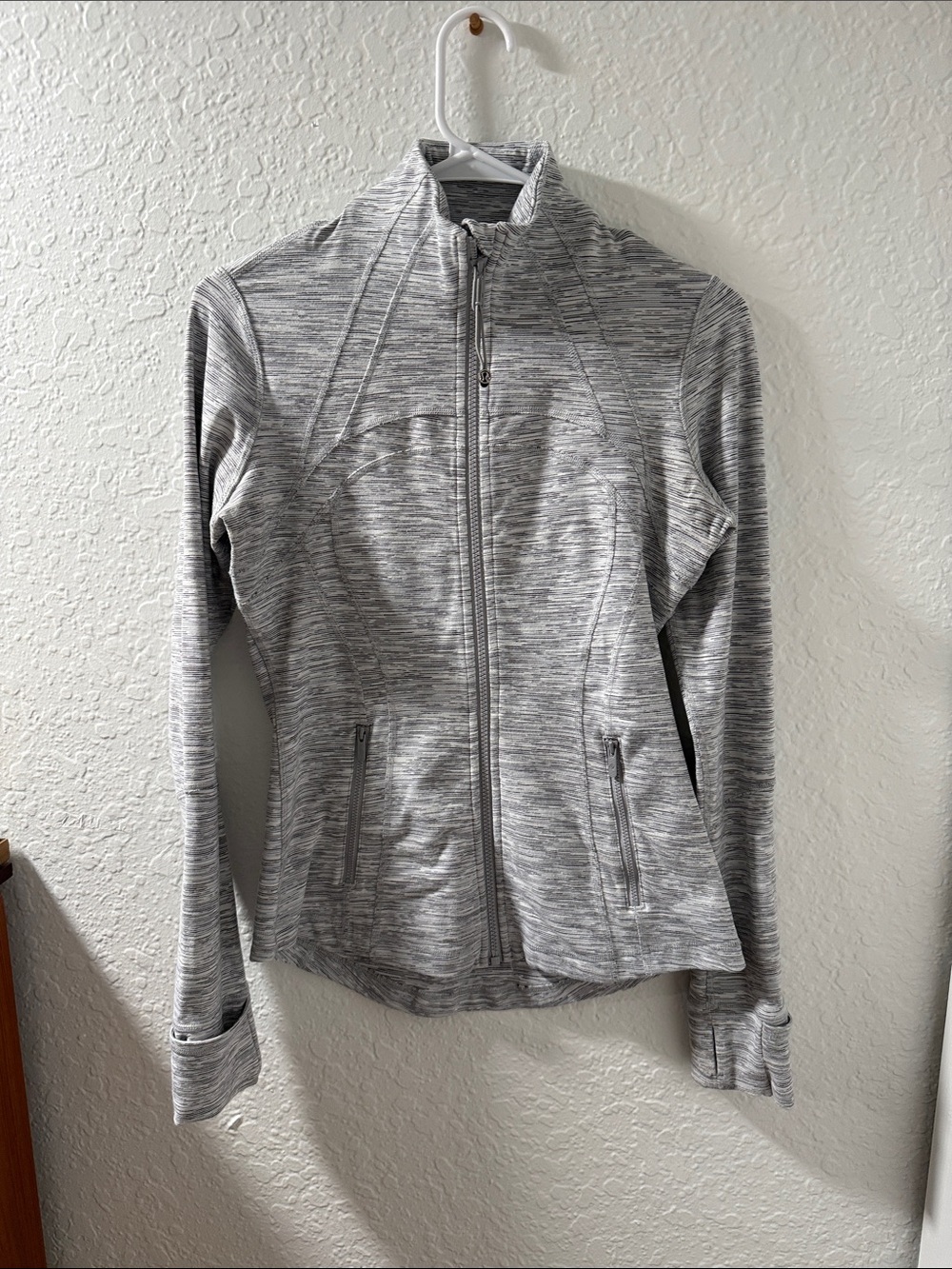 🍋 LULULEMON Women’s Grey Space-Dye Full-Zip Jacket Size 4 W4ACYS